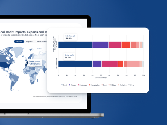 Screen with IBISWorld performance data